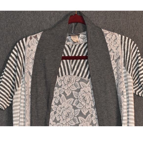 VINTAGE Daytrip Lace-Back Cardigan Women's Small Floral Boho Artsy Top USA Made - Picture 2 of 9